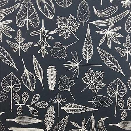 Leaves Twill Navy