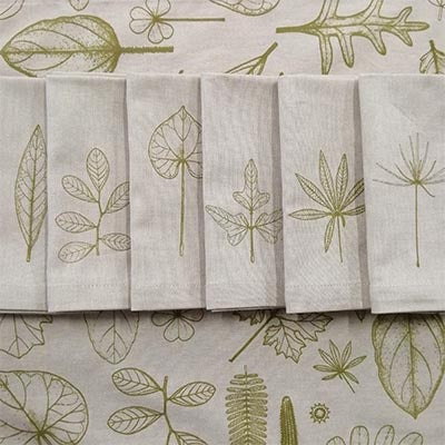 Leaves Napkins - Green (Pack of 6)