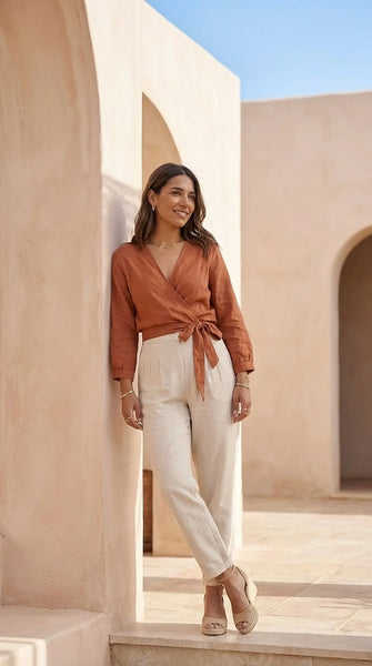 Bukamina Helena - Butter rayon linen Slim leg pants