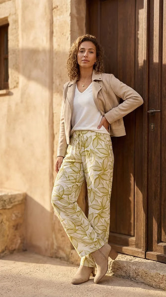 Bukamina Lino - Savannah Meadow Wide leg pants