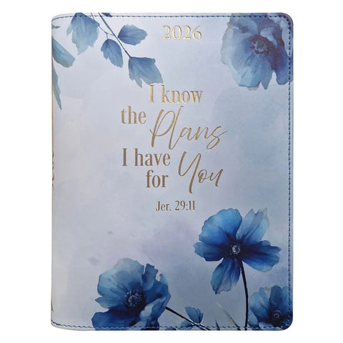 2025/2026 Diary - 18-Month Planner - I Know the Plans - Faux Leather with Zip