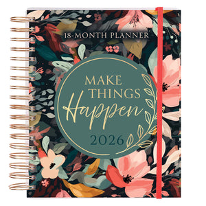 2025/2026 Diary - 18-Month Planner for Women - Make Things Happen - Wirebound