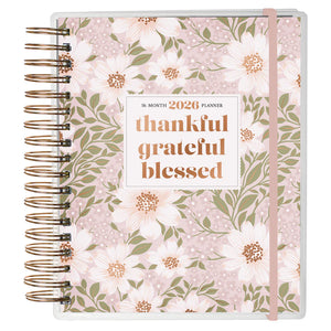 2025/2026 Diary - 18-Month Planner for Women - Thankful Grateful Blessed - Wirebound