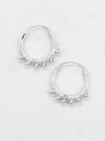 Silver Ball Hoop 18mm