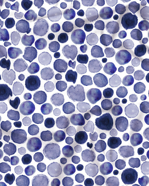 Mens Boxer Shorts - Blue Dots On White