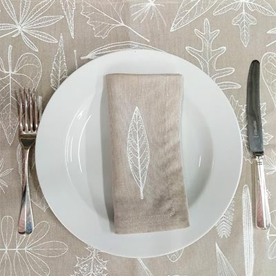 Leaves Napkins - Chalk (Pack of 6)