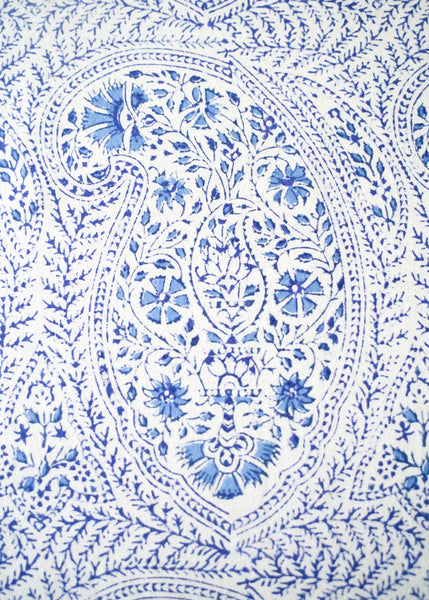 India Ink Tablecloth - Delicate Paisley Blue