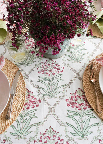 India Ink Tablecloth - Garden Trellis