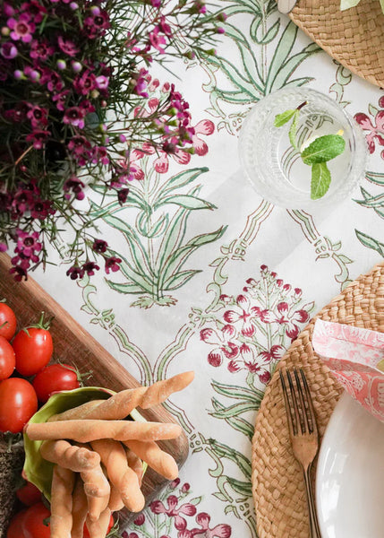 India Ink Tablecloth - Garden Trellis