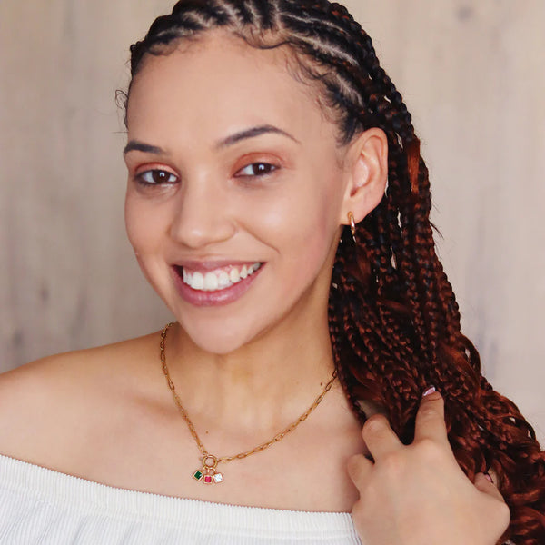 Paper Clip Necklace with Round Buckle