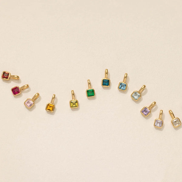 Gold Birthstone Gem Charms