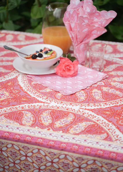 India Ink Tablecloth - Mandala Orange