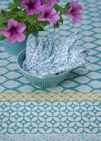 India Ink Tablecloth - Buti Galore Aqua
