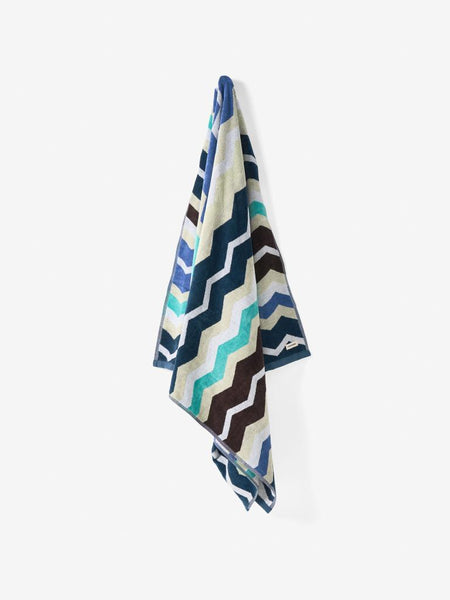 Beach Towel - Chevron Blue