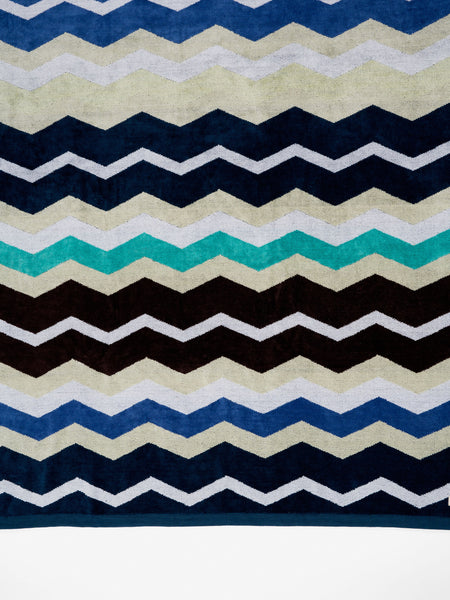 Beach Towel - Chevron Blue