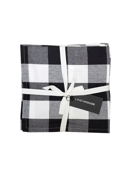 Revana Check Black 4 Pack Napkins
