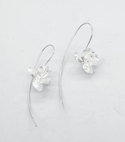 Silver Lily Hook Hanging Earrings