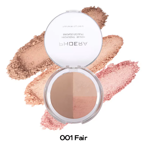 Phoera 3 in 1 Makeup Palette Blush Bronzer Highlighter