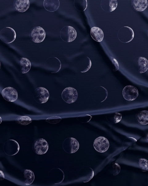 Womens Short Pyjamas - Moons on Navy