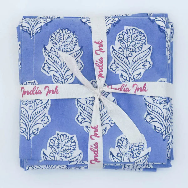 India Ink Napkin Set - Daisy Bliss Blue