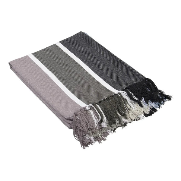 Protea Pinstripe Throw 15 x 200 Sunset Black/Steel