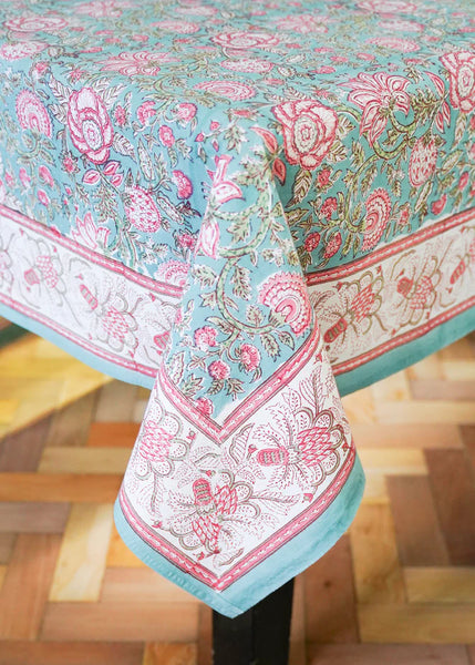 India Ink Tablecloth - Rosy Slate