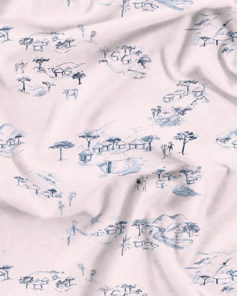 Unisex Kimono - Grey Wild Coast on Pink