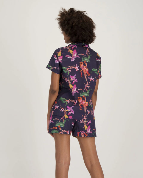 Womens Short Pyjamas - Iris on Navy