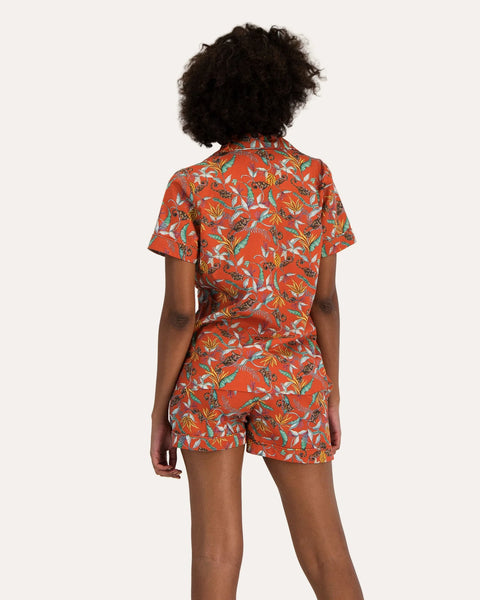 Womens Short Pyjamas - Nag Apies on Orange