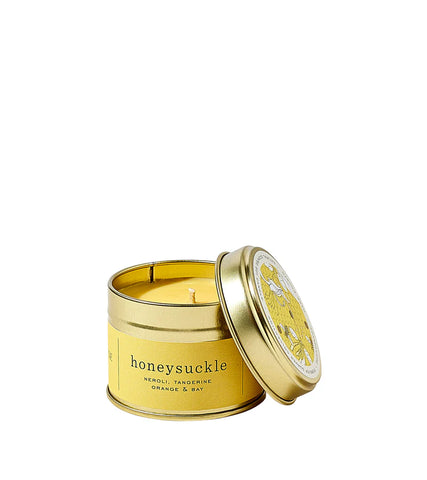 Amanda-Jayne Scented Travel Candle in Gold Tin - Honeysuckle
