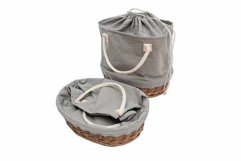 Bohemian Picnic Bag for 4 - Includes Cream Cutlery Bag & Stainless Steel Cutlery
