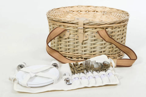 Ivory Picnic Basket for 4