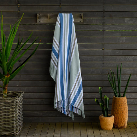 Protea Pin Stripe Miami Throw 150x200 - Eggshell/Cobblestone