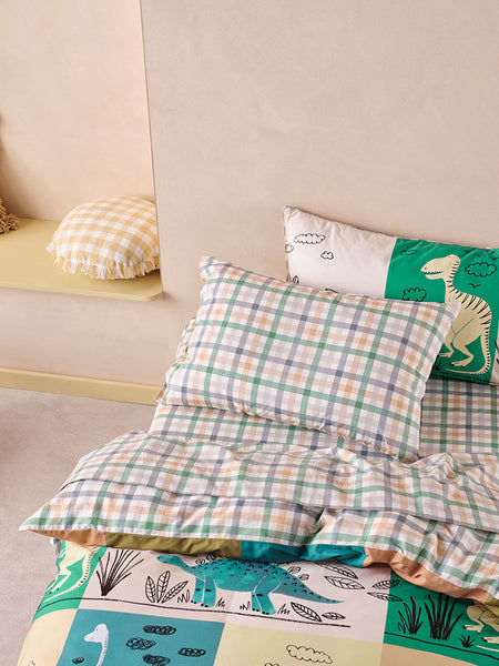 Linen House Prehistoric Patchwork Organic Cotton Duvet Cover Set