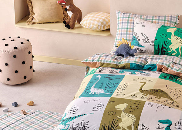 Linen House Prehistoric Patchwork Organic Cotton Duvet Cover Set