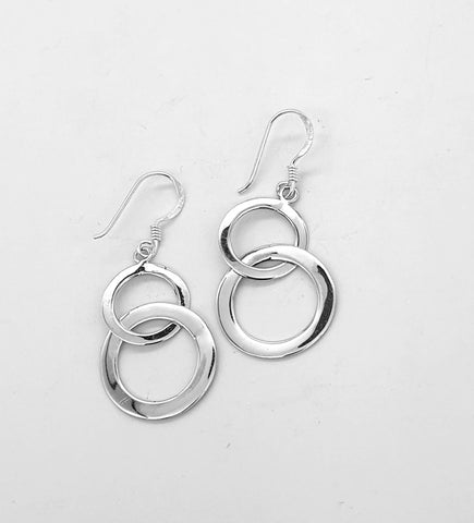 2 Circle Hanging Earrings