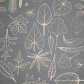 Leaves Fabric - Buttermilk on Slate - Blue Willow Tree