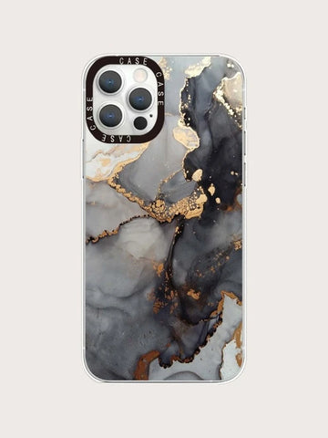 Marble Grey & Gold Phone Case