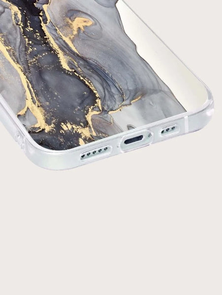 Marble Light Grey & Gold Phone Case