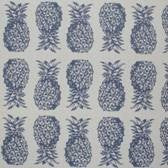 Pineapples Fabric - Storm Blue on White - Blue Willow Tree