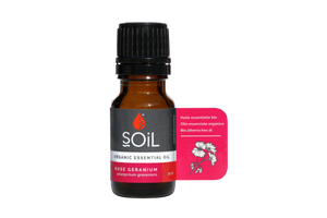 SOil Organic Essential Oil - Rose Geranium Oil (Pelargonium Graveolens) 10ml